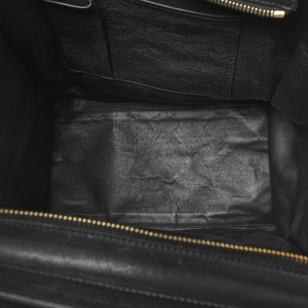 Smooth Calfskin Mini Bi-Color Luggage Forest Black