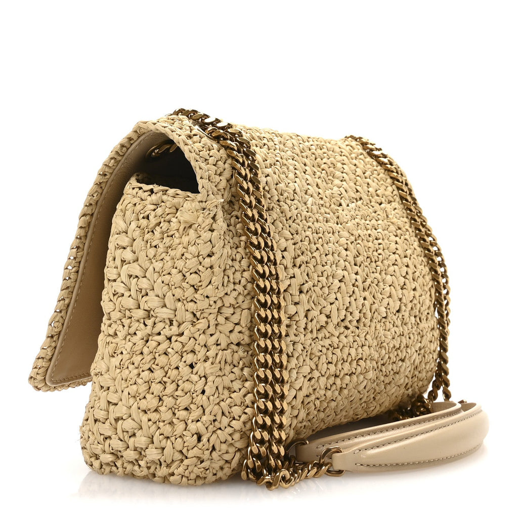 Raffia Monogram Medium Jamie Natural Avorio