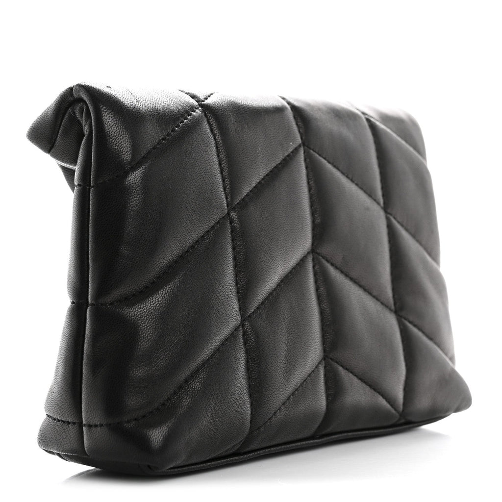 Lambskin Monogram Loulou Puffer Pouch Clutch Black