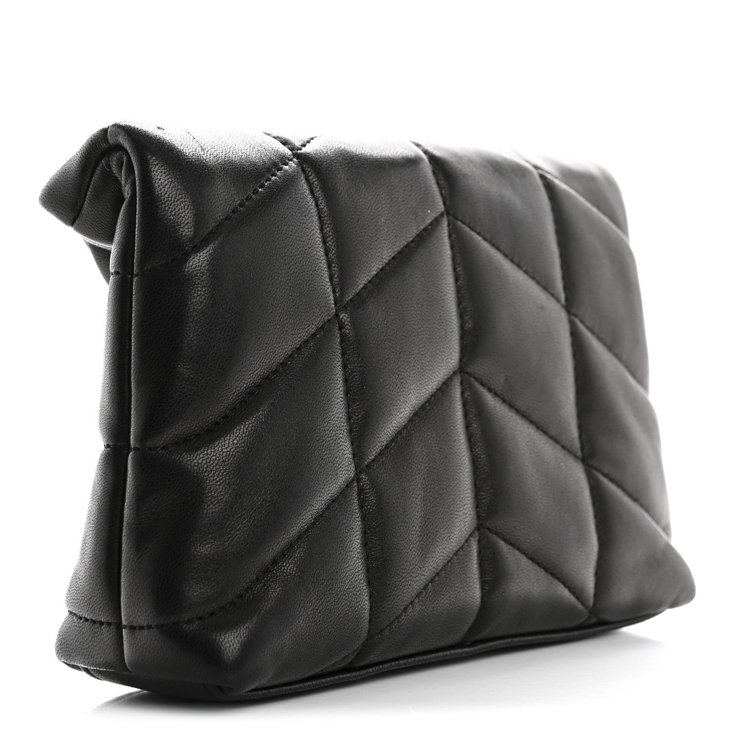 Lambskin Monogram Loulou Puffer Pouch Clutch Black