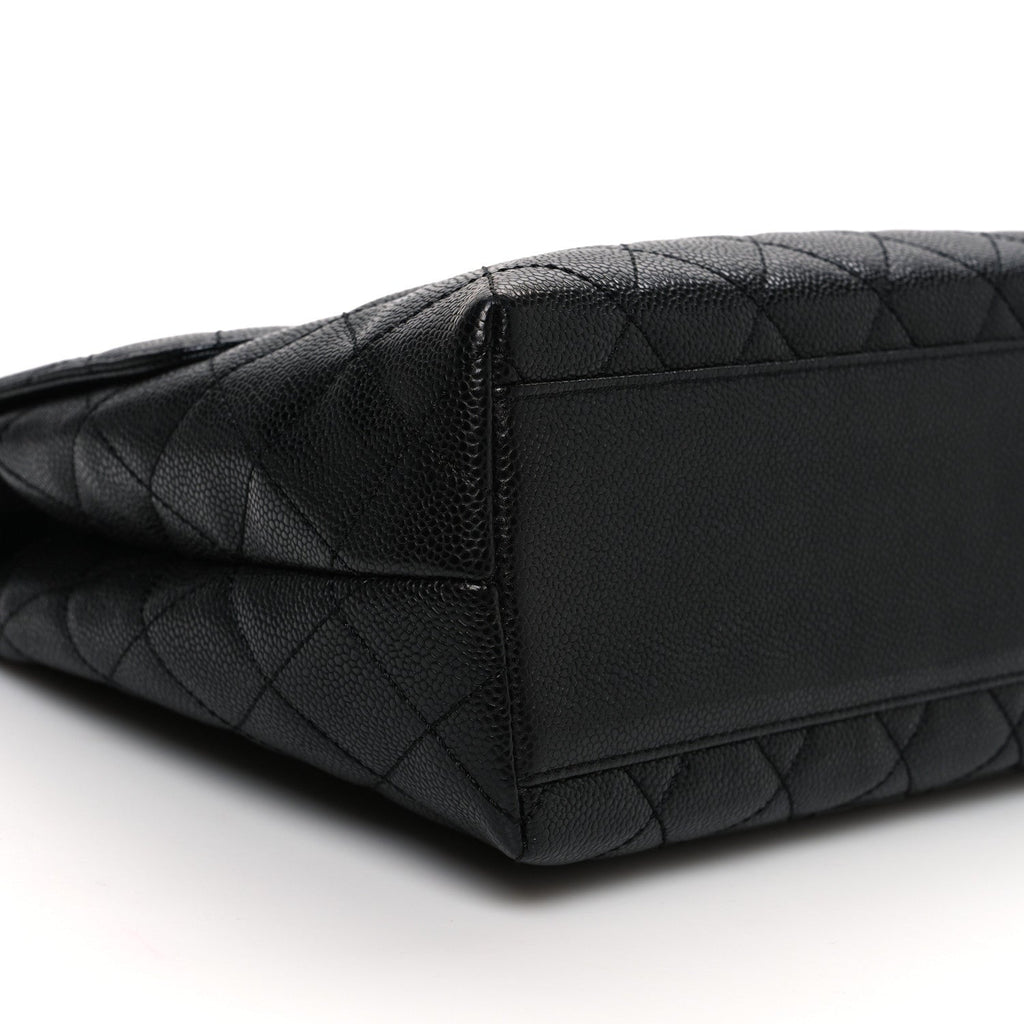 Caviar Quilted Jumbo Kelly Flap Black