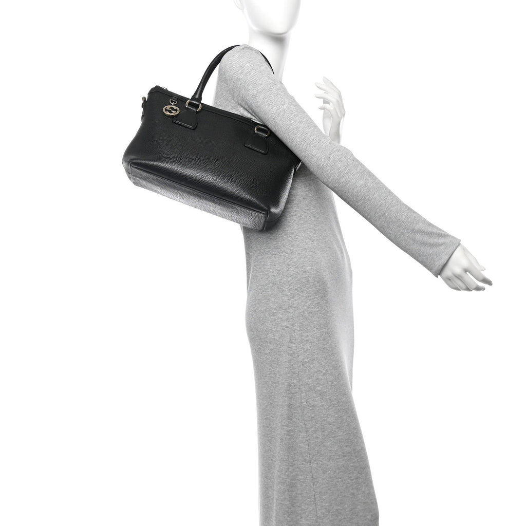 Dollar Calfskin GG Charm Satchel Black
