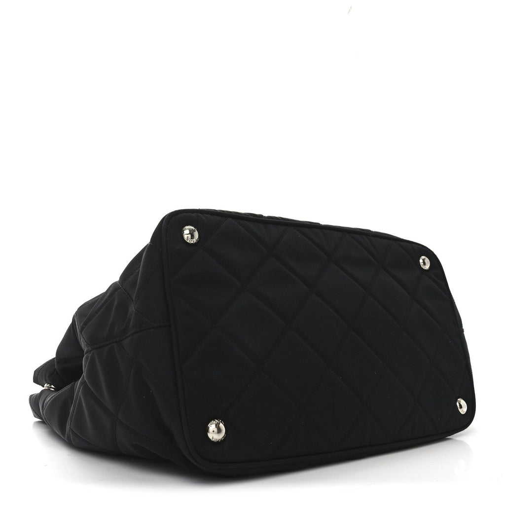 Nylon Tessuto Impuntu Quilted Tote Black
