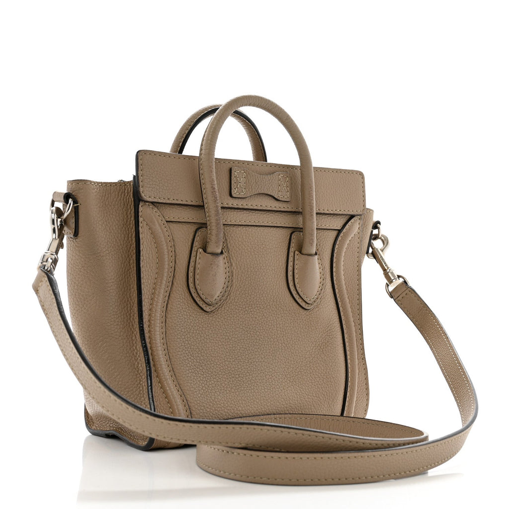 Drummed Calfskin Nano Luggage Dune