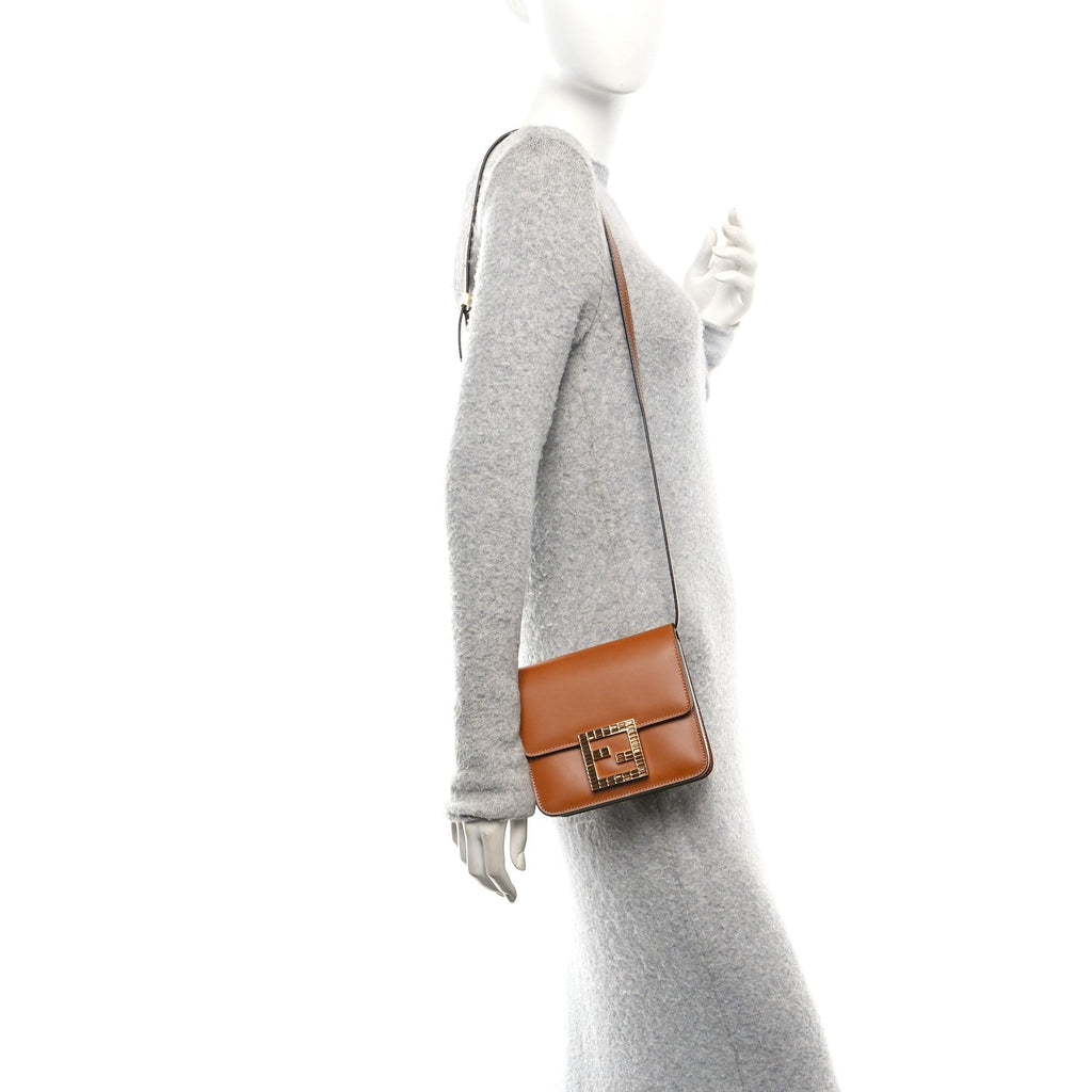Vitello King Crystal Fab Crossbody Bag Cuoio