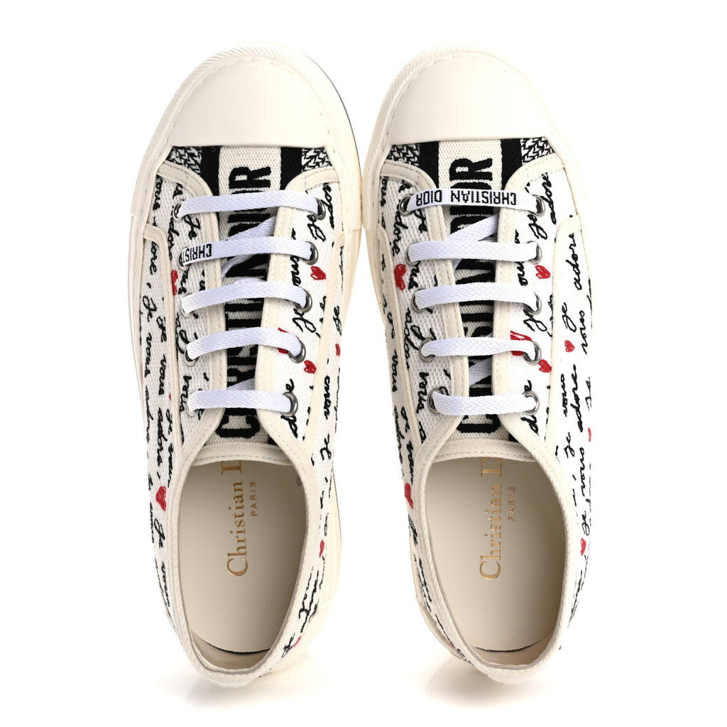 Canvas Dioramour Walk'N'Dior Low Top Sneakers 37 White Black