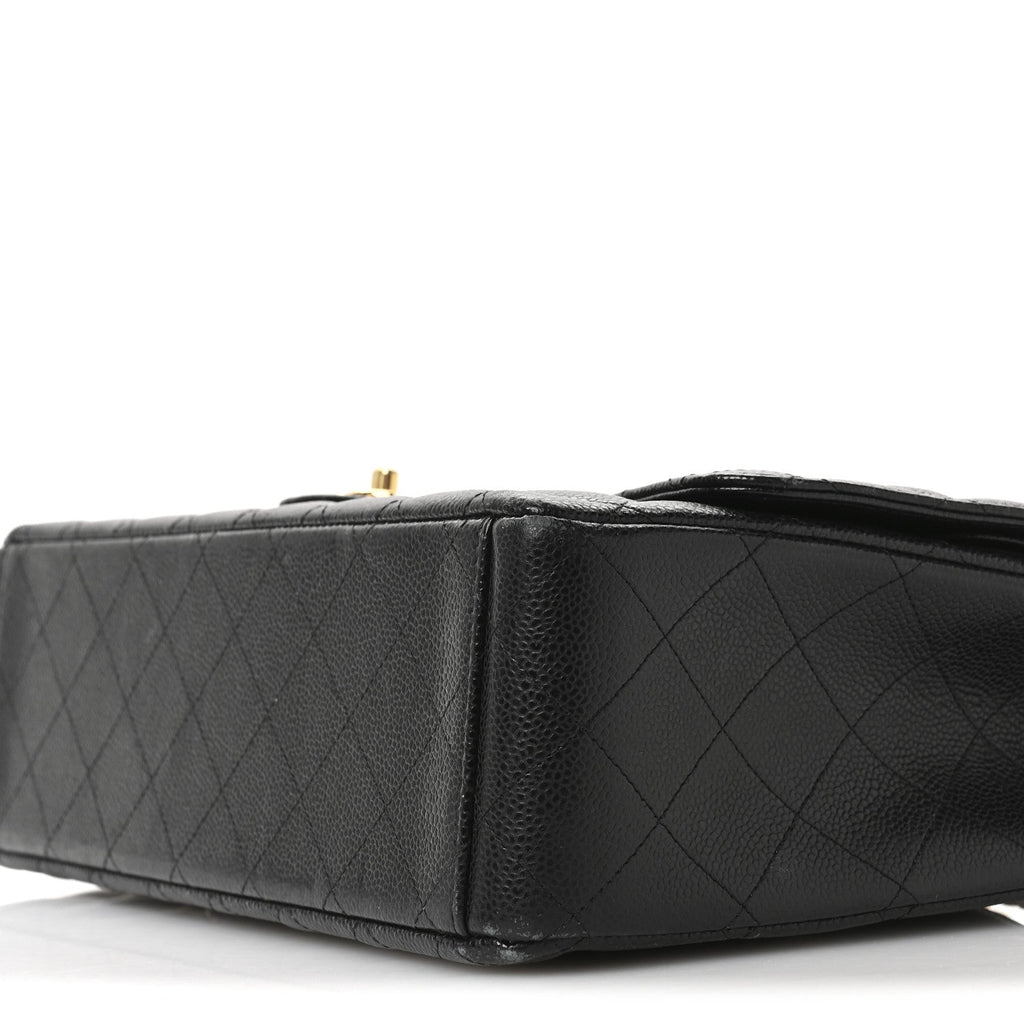 Caviar Quilted Maxi Double Flap Black