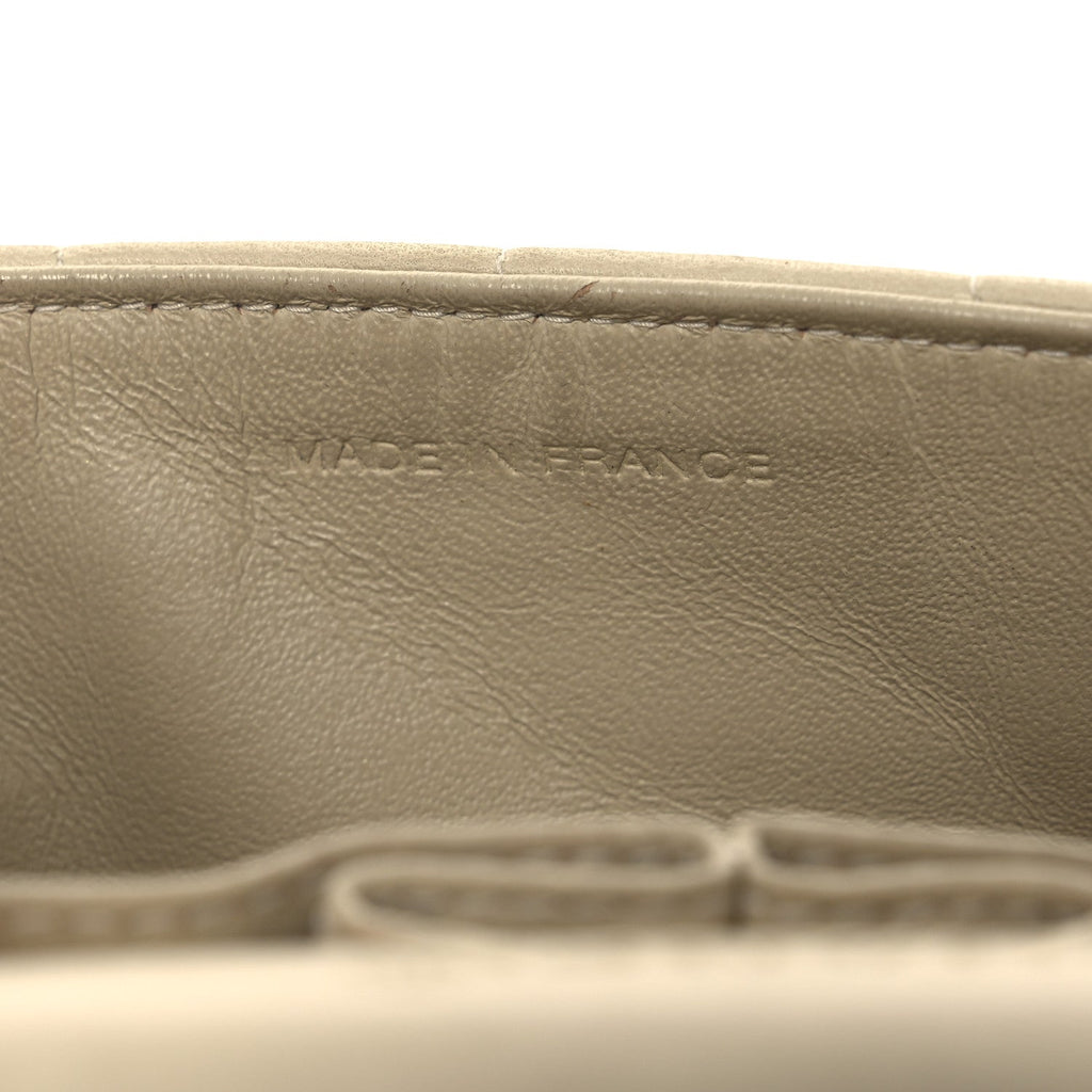 Lambskin East West Chocolate Bar Flap Ivory