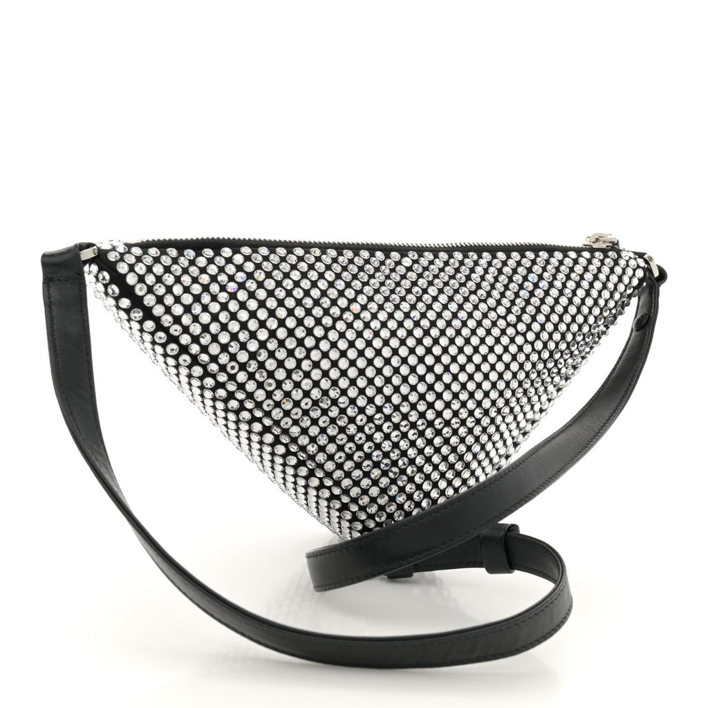 Satin Crystal Triangle Pouch Cristal