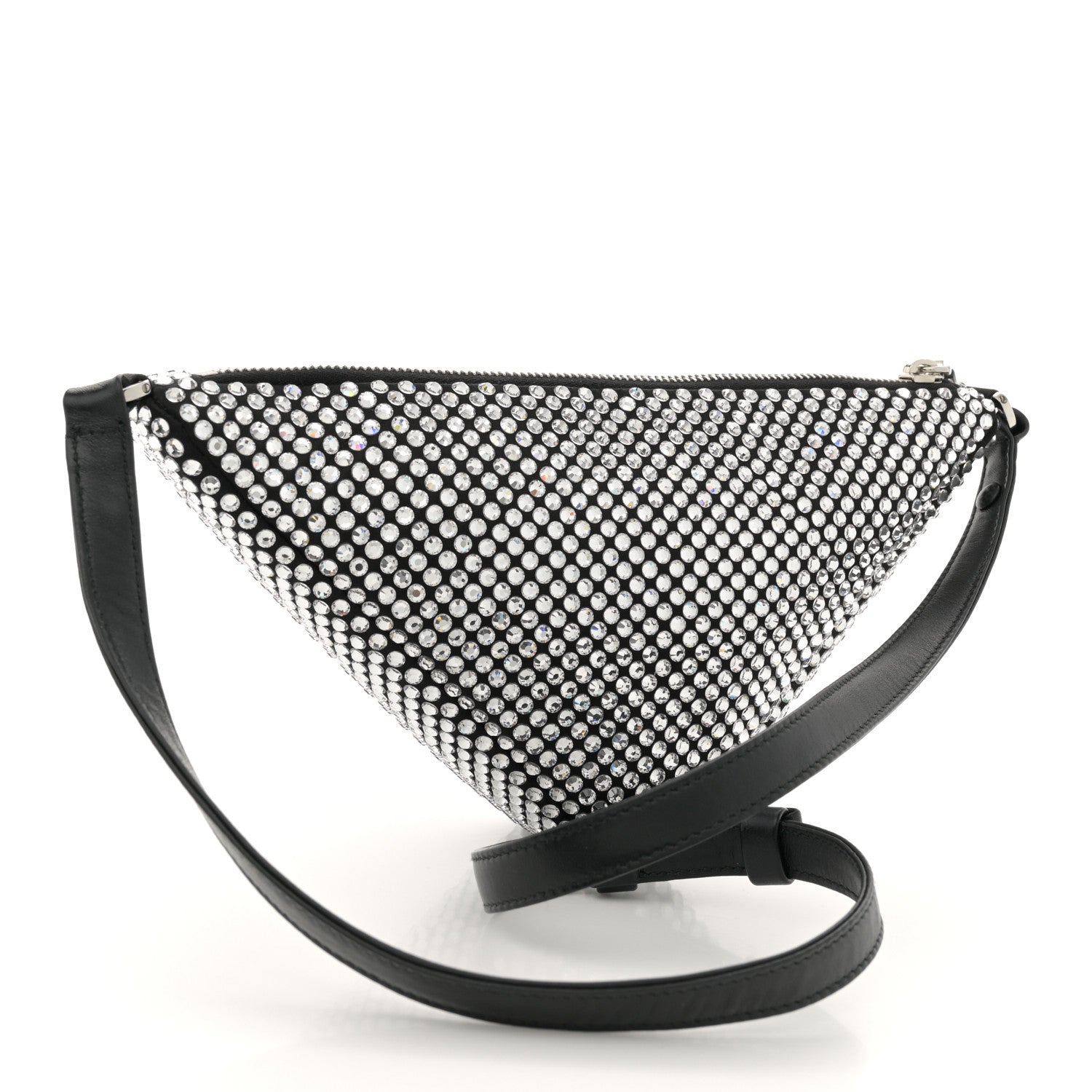 Satin Crystal Triangle Pouch Cristal