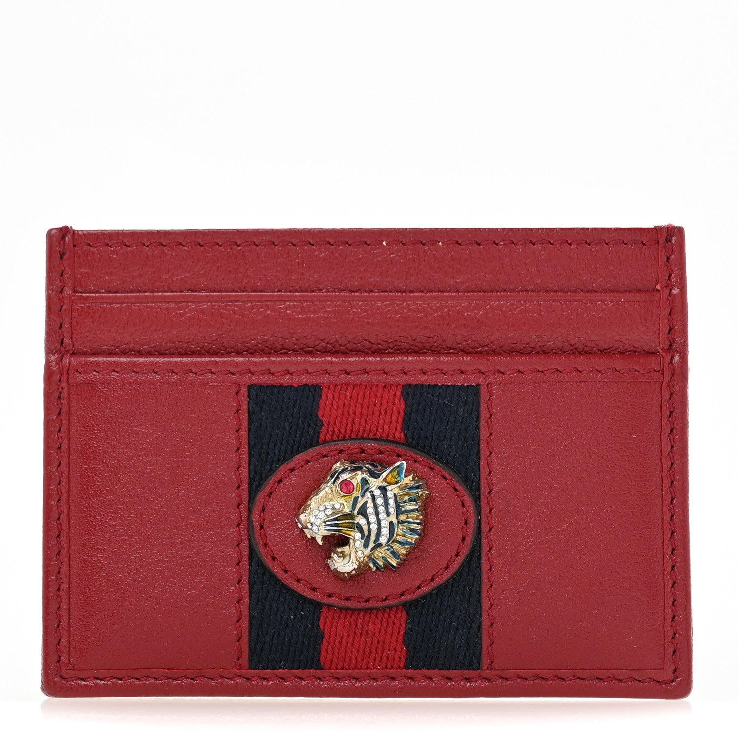Calfskin Web Rajah  Holder Red