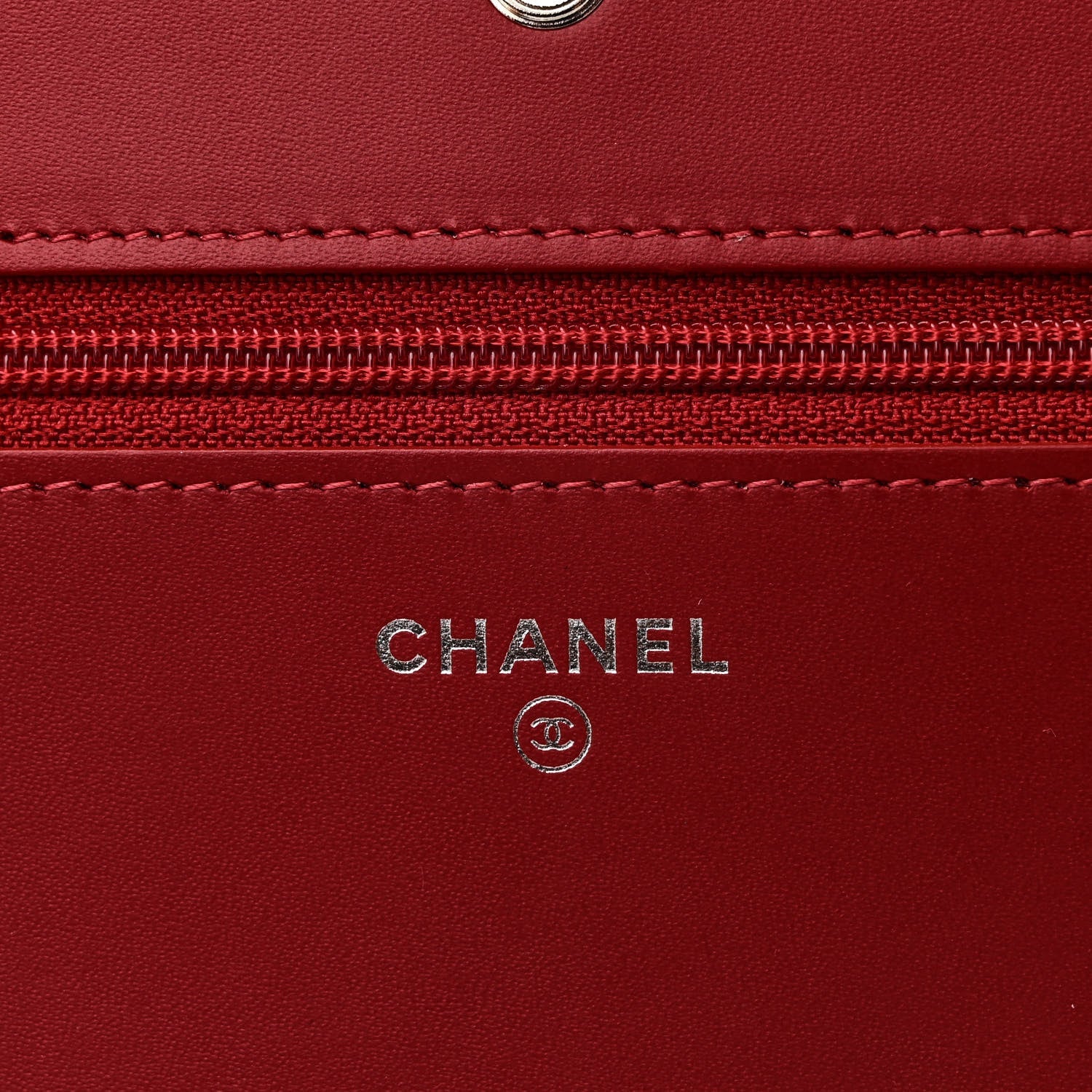 Glazed Calfskin Quilted Coco Boy Wallet On Chain WOC Red