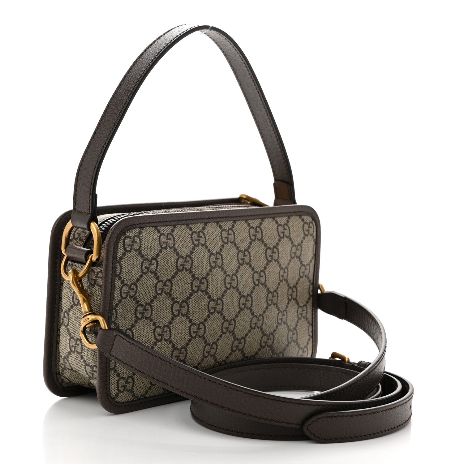GG Supreme Monogram Web Ophidia Crossbody Bag Brown