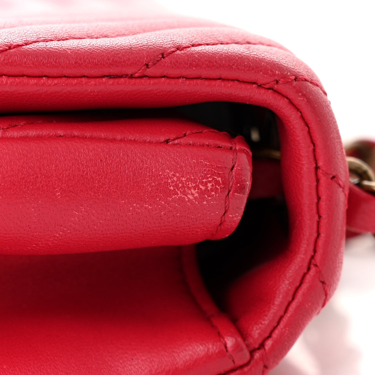 Lambskin Borse Romane Single Flap Dark Pink