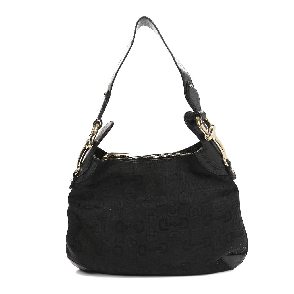 Canvas Horsebit Creole Hobo Black
