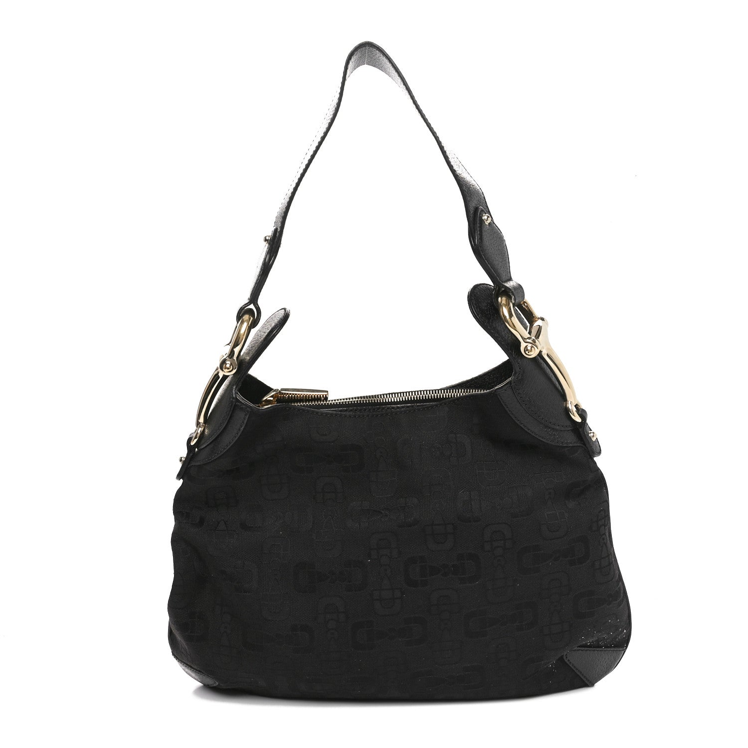 Canvas Horsebit Creole Hobo Black