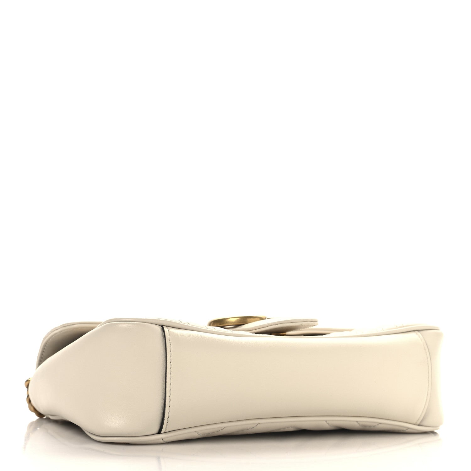 Calfskin Matelasse Small GG Marmont Shoulder Bag White