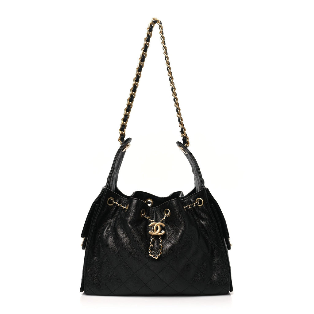 Caviar Quilted Small Chanel 25 Handbag Black