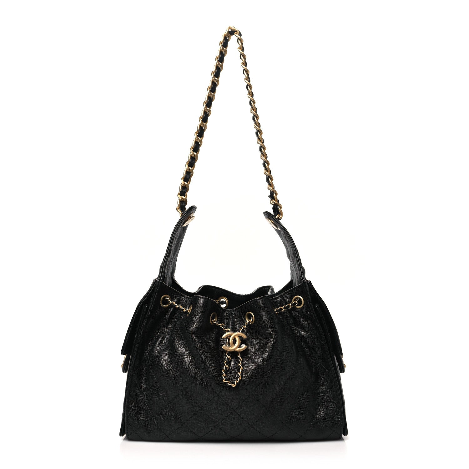 Caviar Quilted Small Chanel 25 Handbag Black
