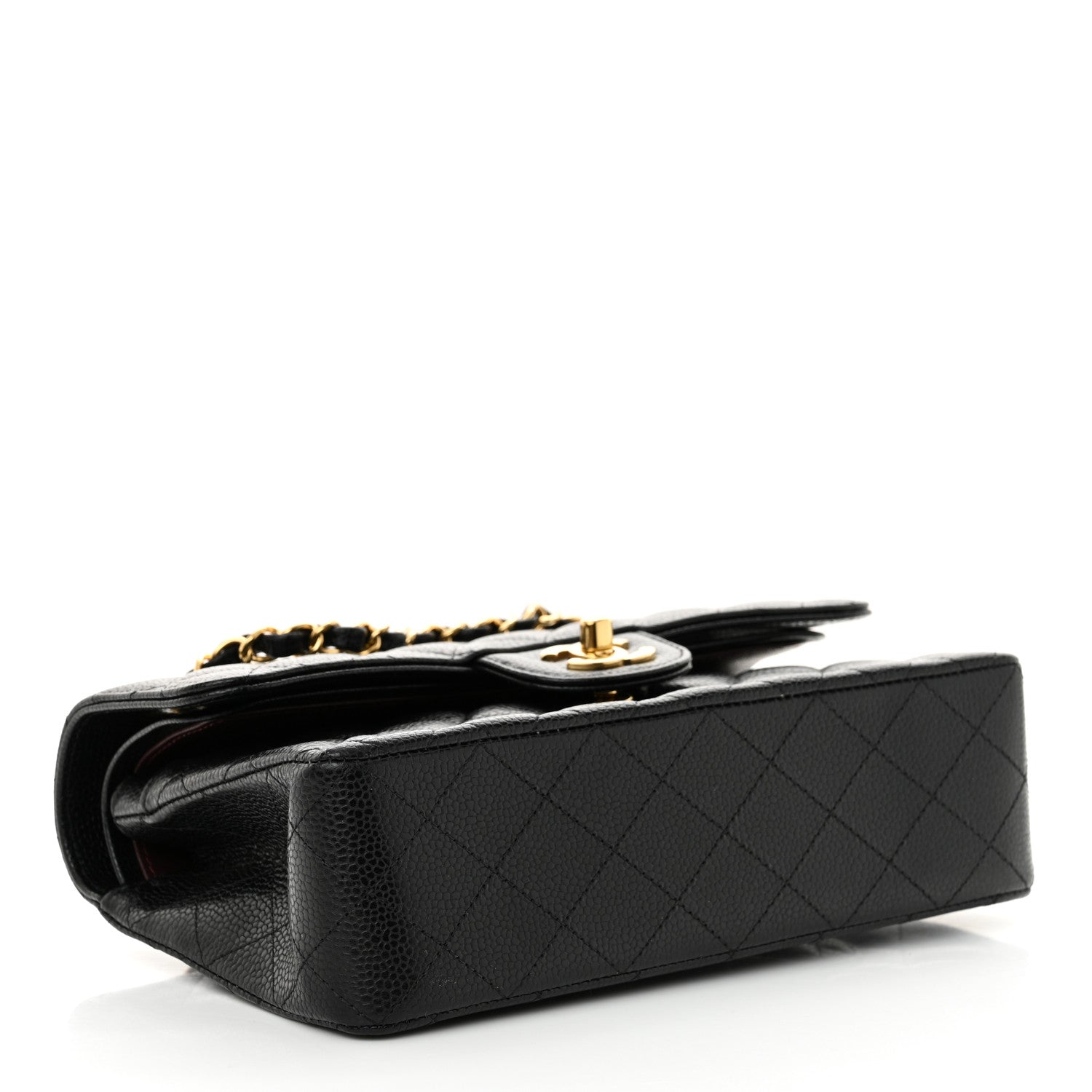 Caviar Quilted Small Double Flap Black