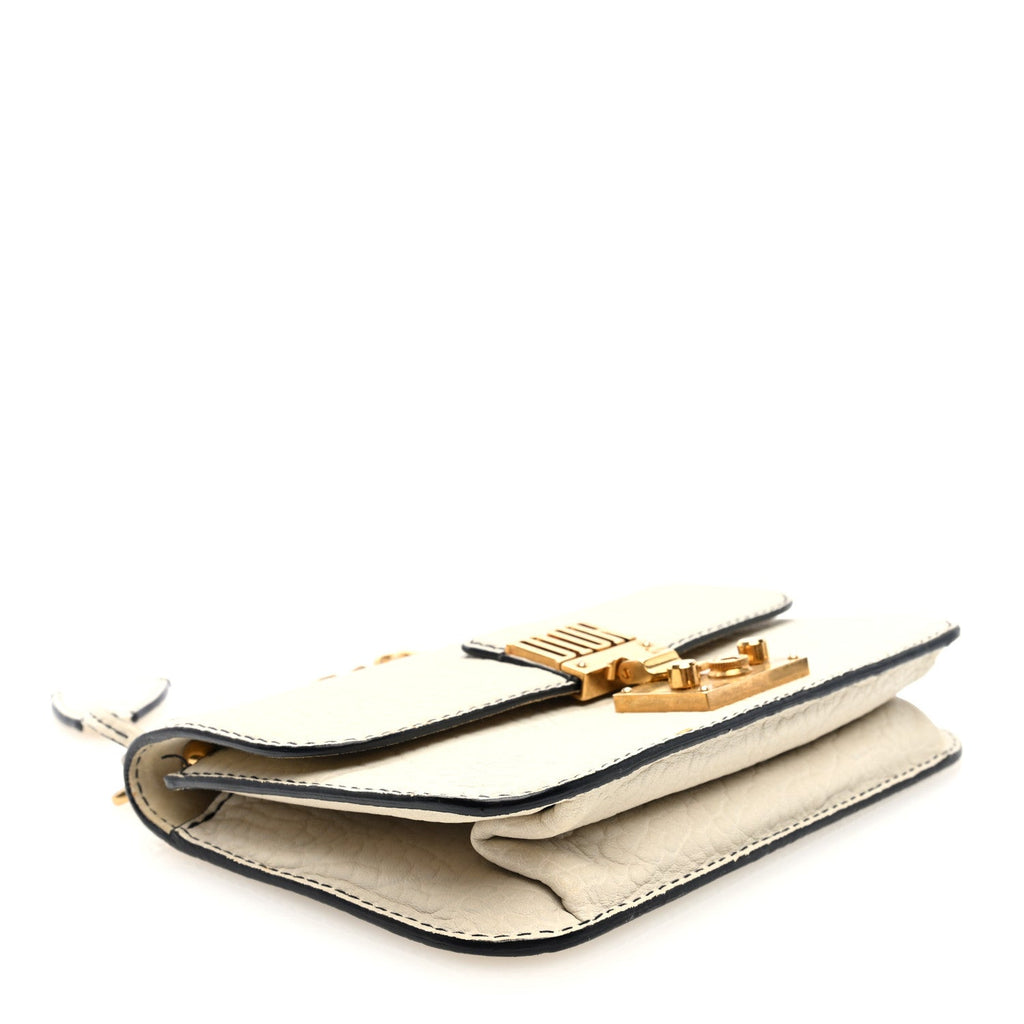 Canyon Grained Lambskin Small Dioraddict Flap Bag Ivory