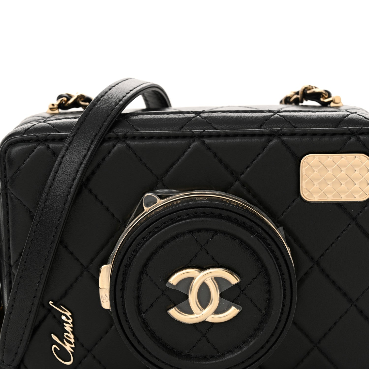 Lambskin Quilted Coco  Bag Black