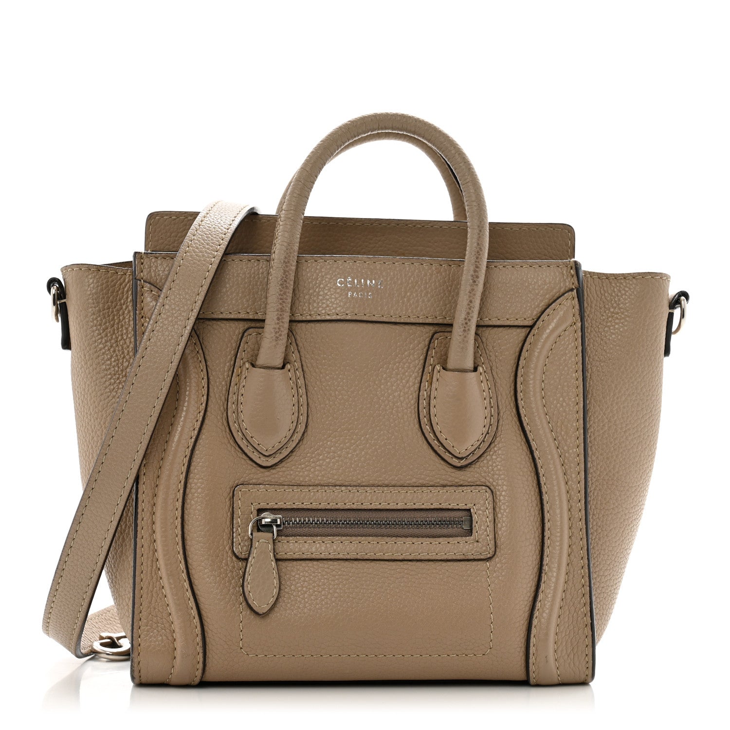 Drummed Calfskin Nano Luggage Dune