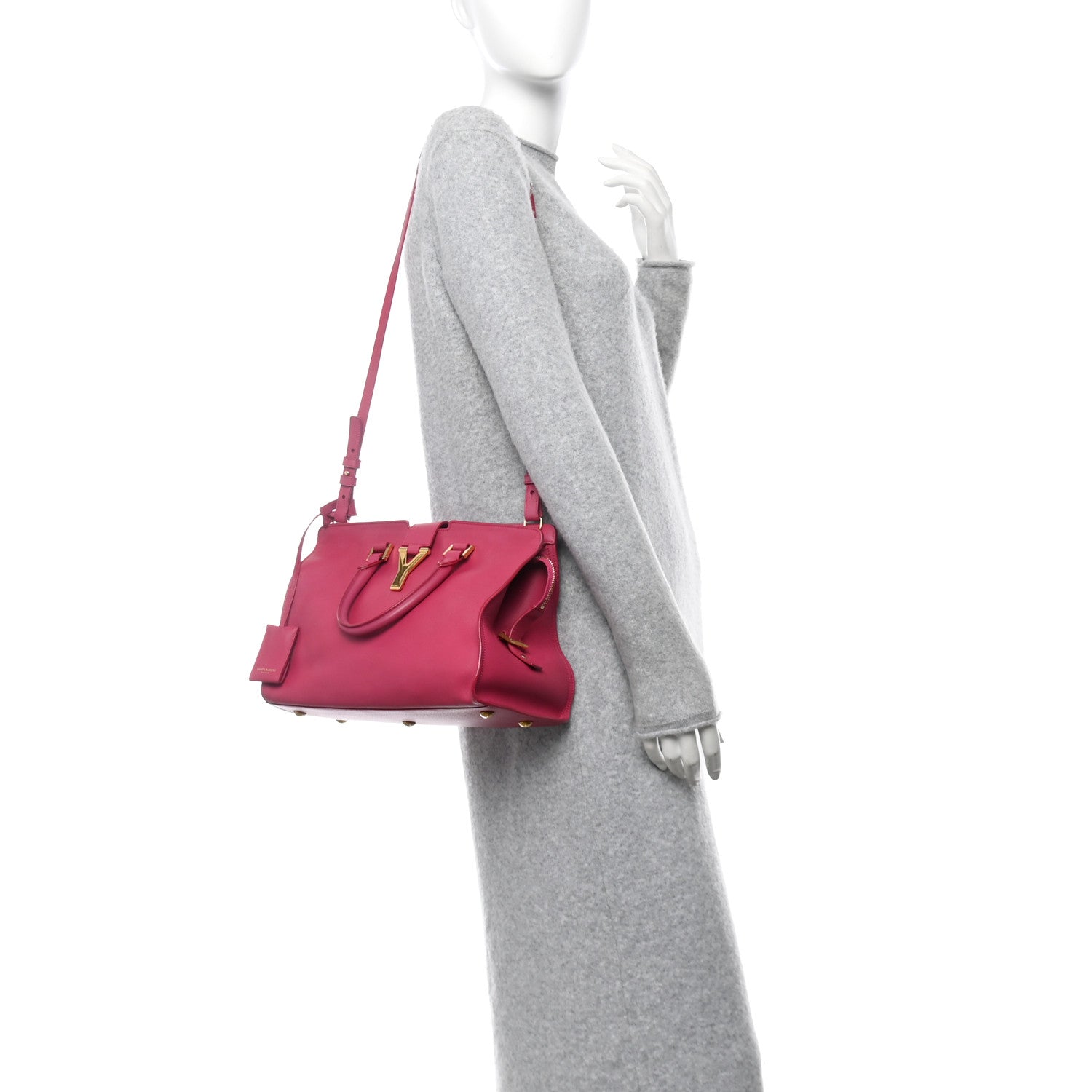 Calfskin Small Classic Y Cabas Fuchsia