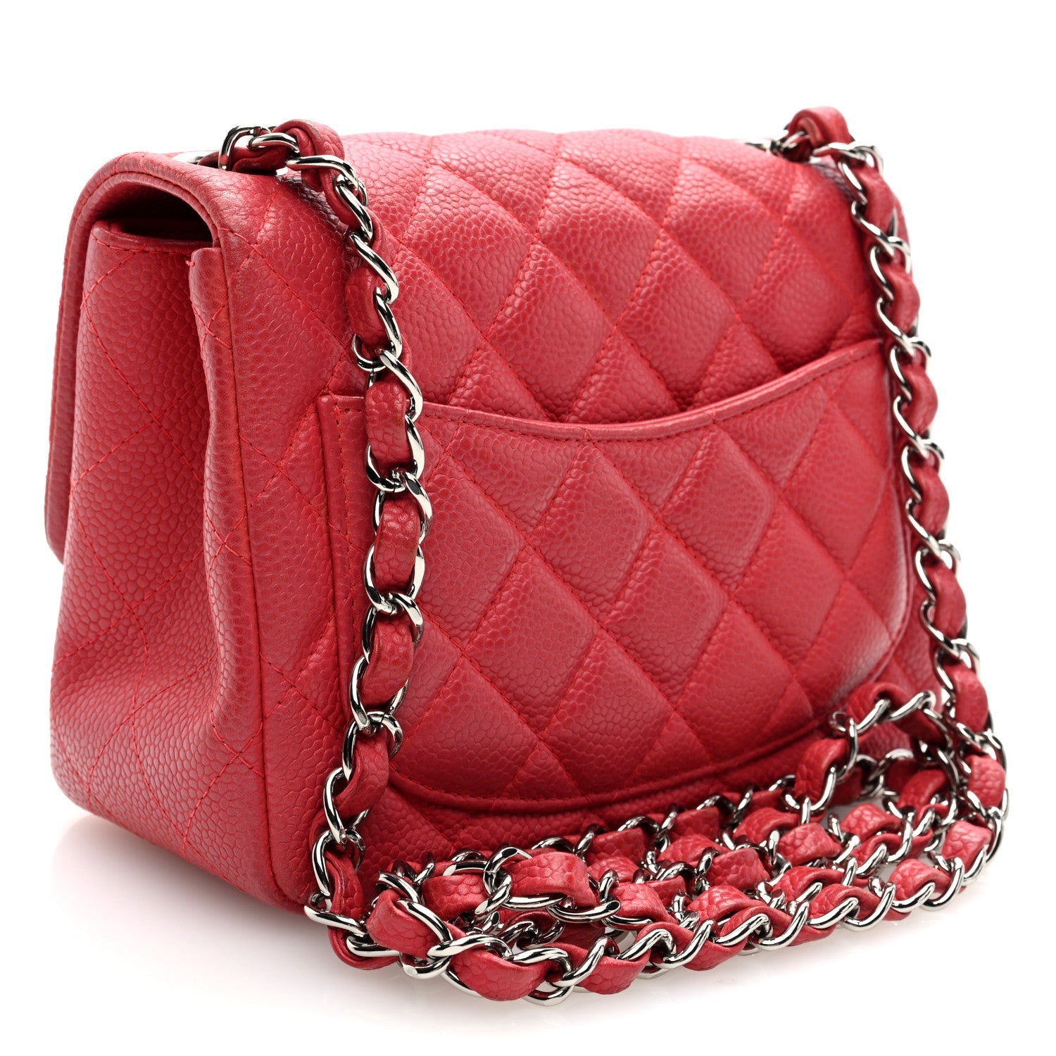 Caviar Quilted Mini Square Flap Pink