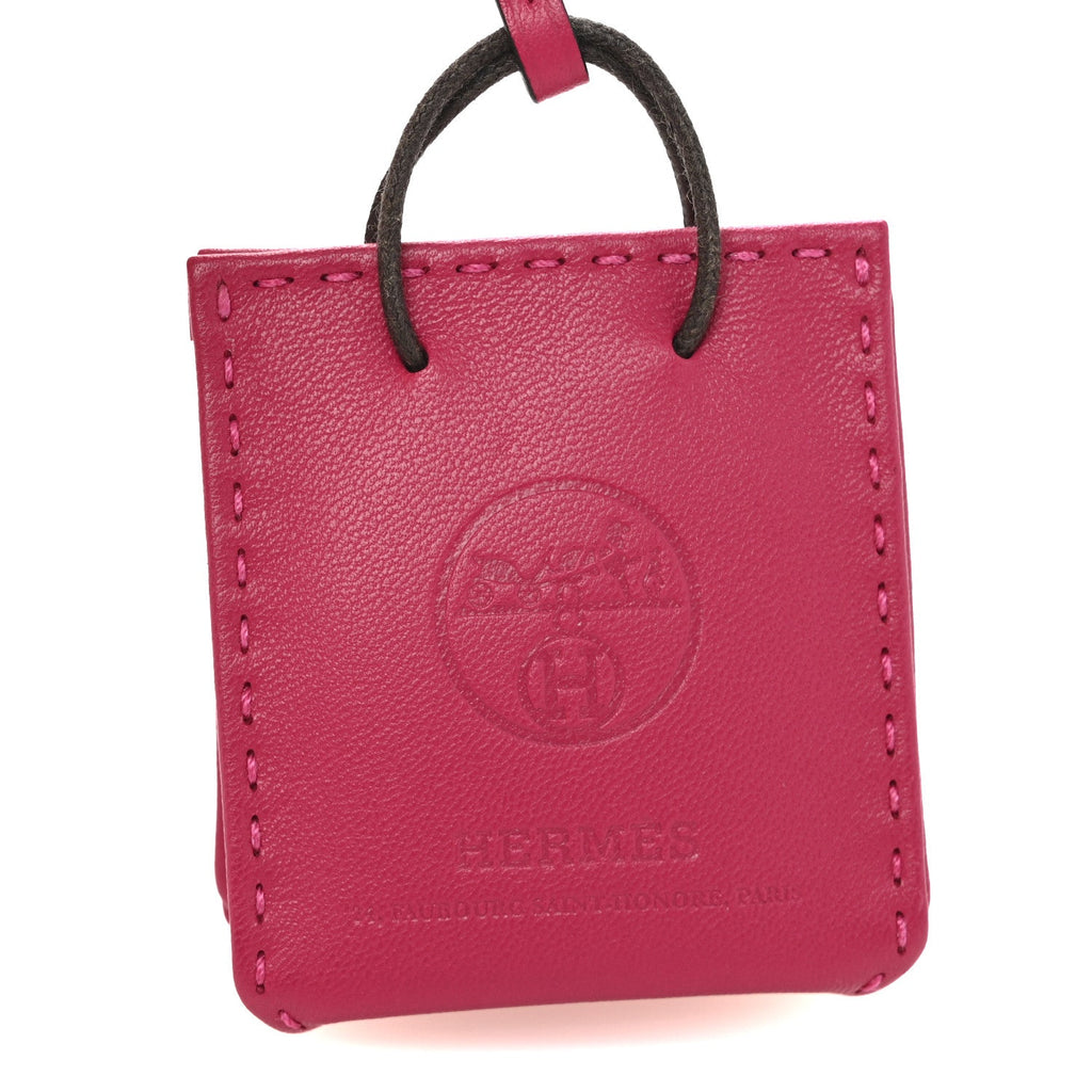 Milo Lambskin Swift Shopping Bag Charm Rose Mexico