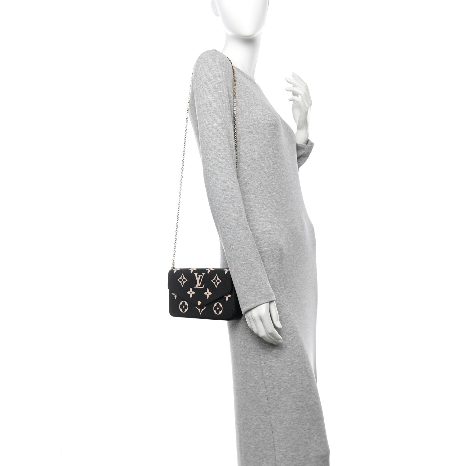 Empreinte Monogram Giant Felicie Pochette Black Beige