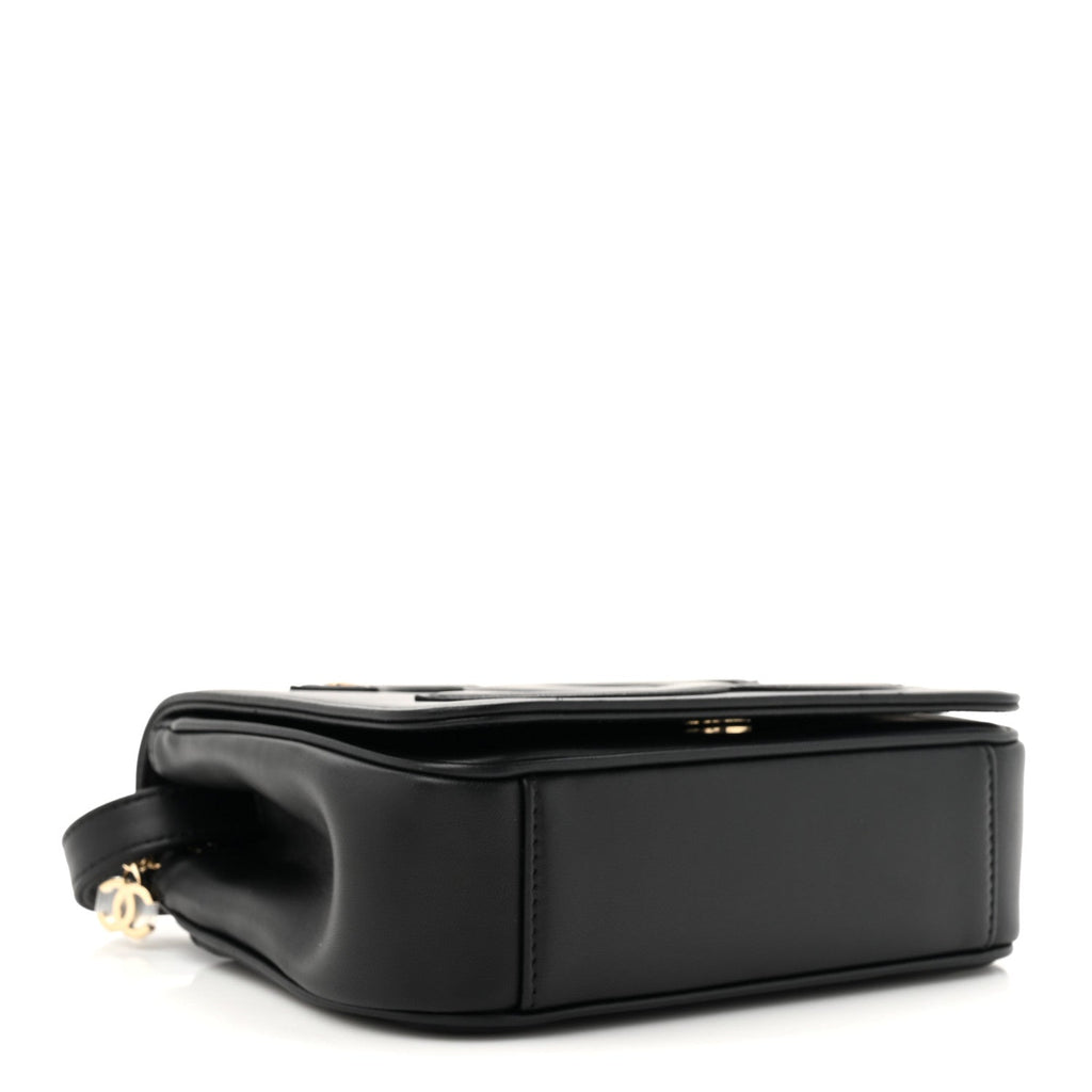 Lambskin CC Mania Flap Bag Black