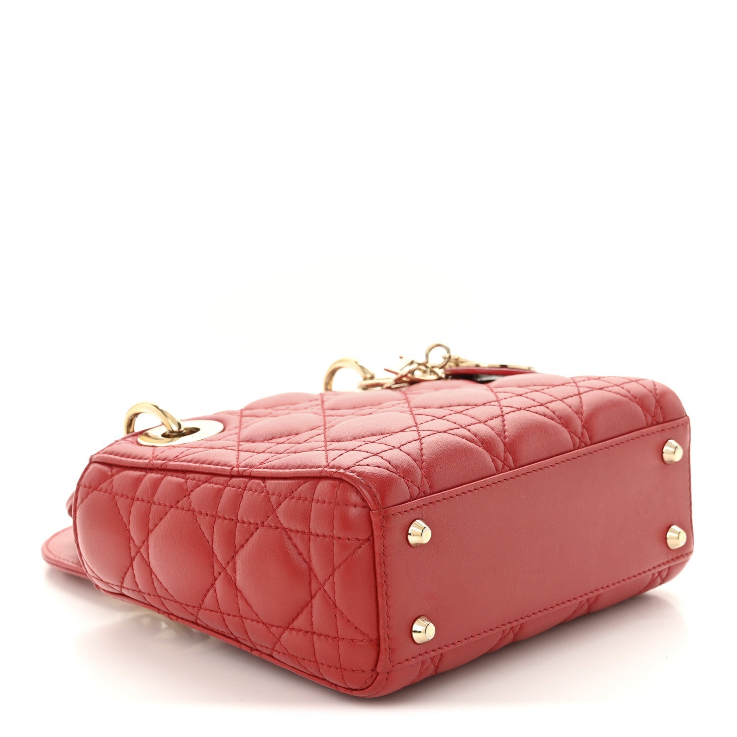 Lambskin Cannage Mini Lady Dior Red