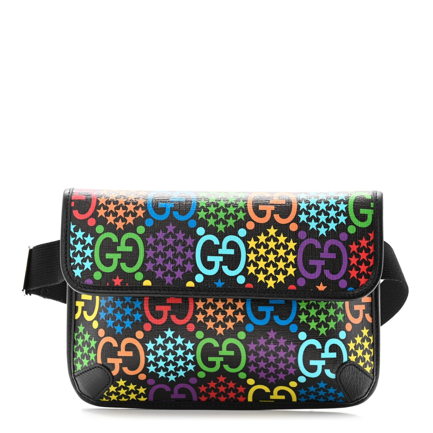 GG Supreme Monogram Psychedelic Slim Belt Bag Black