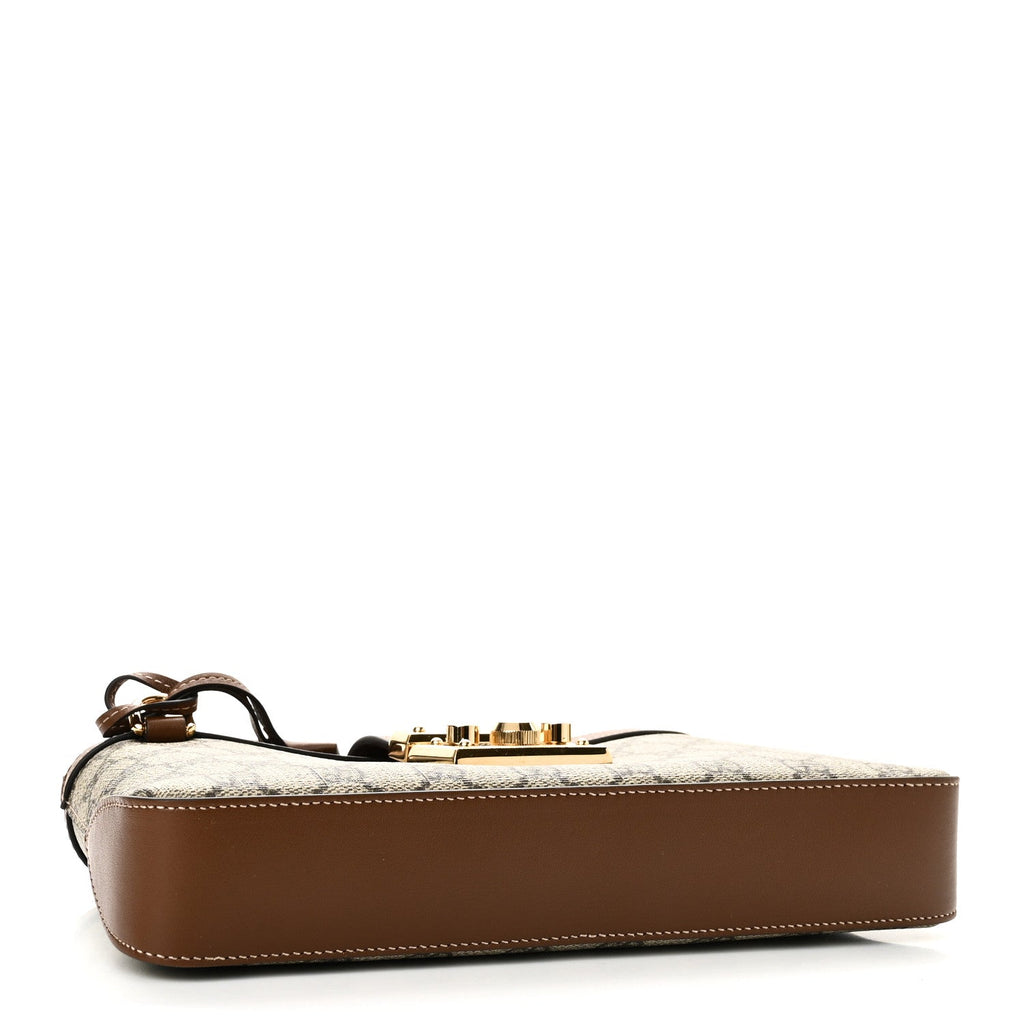 GG Supreme Monogram Calfskin Small Padlock Chain Shoulder Bag Beige Ebony Brown Sugar