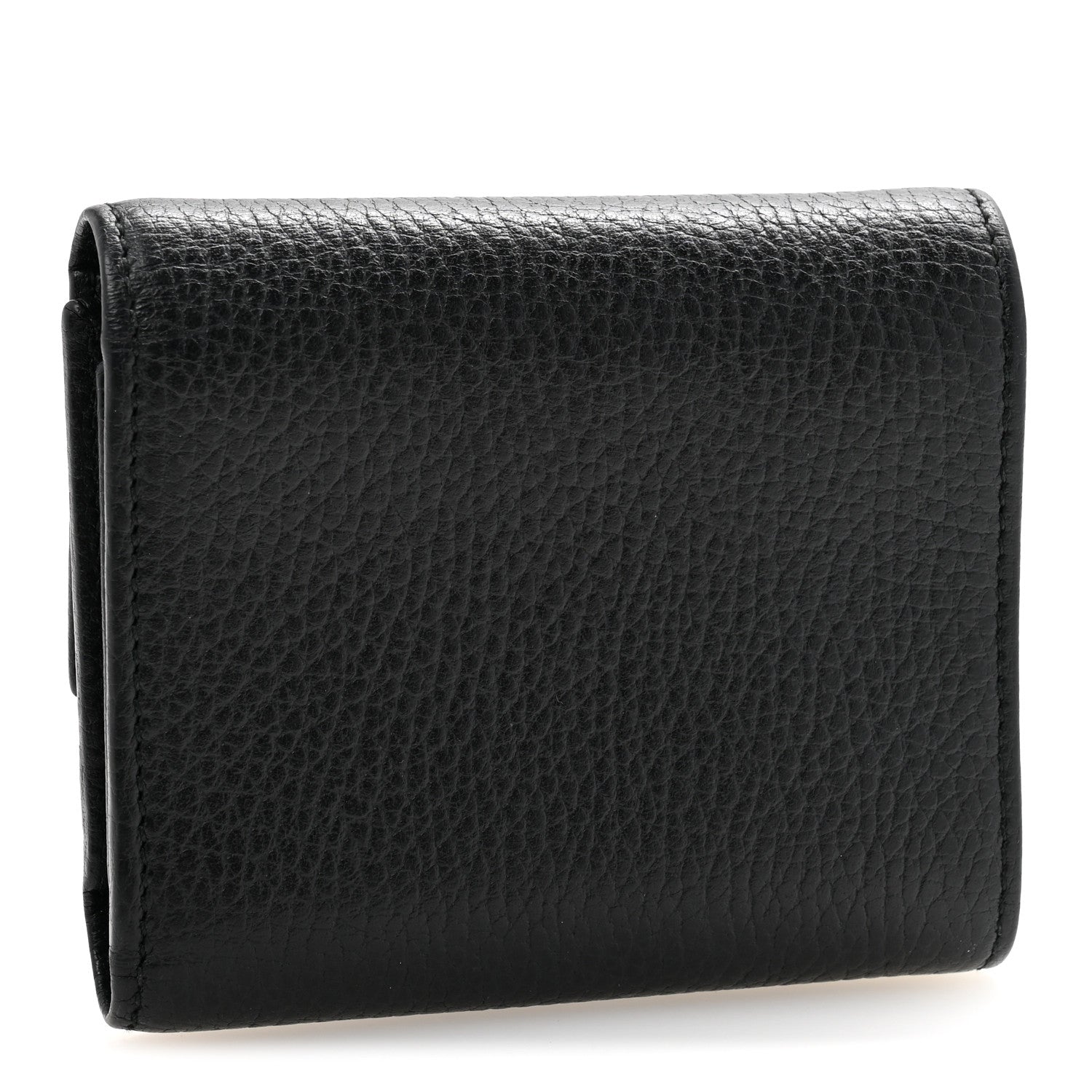 Dollar Calfskin GG Marmont Tri-Fold Wallet Black