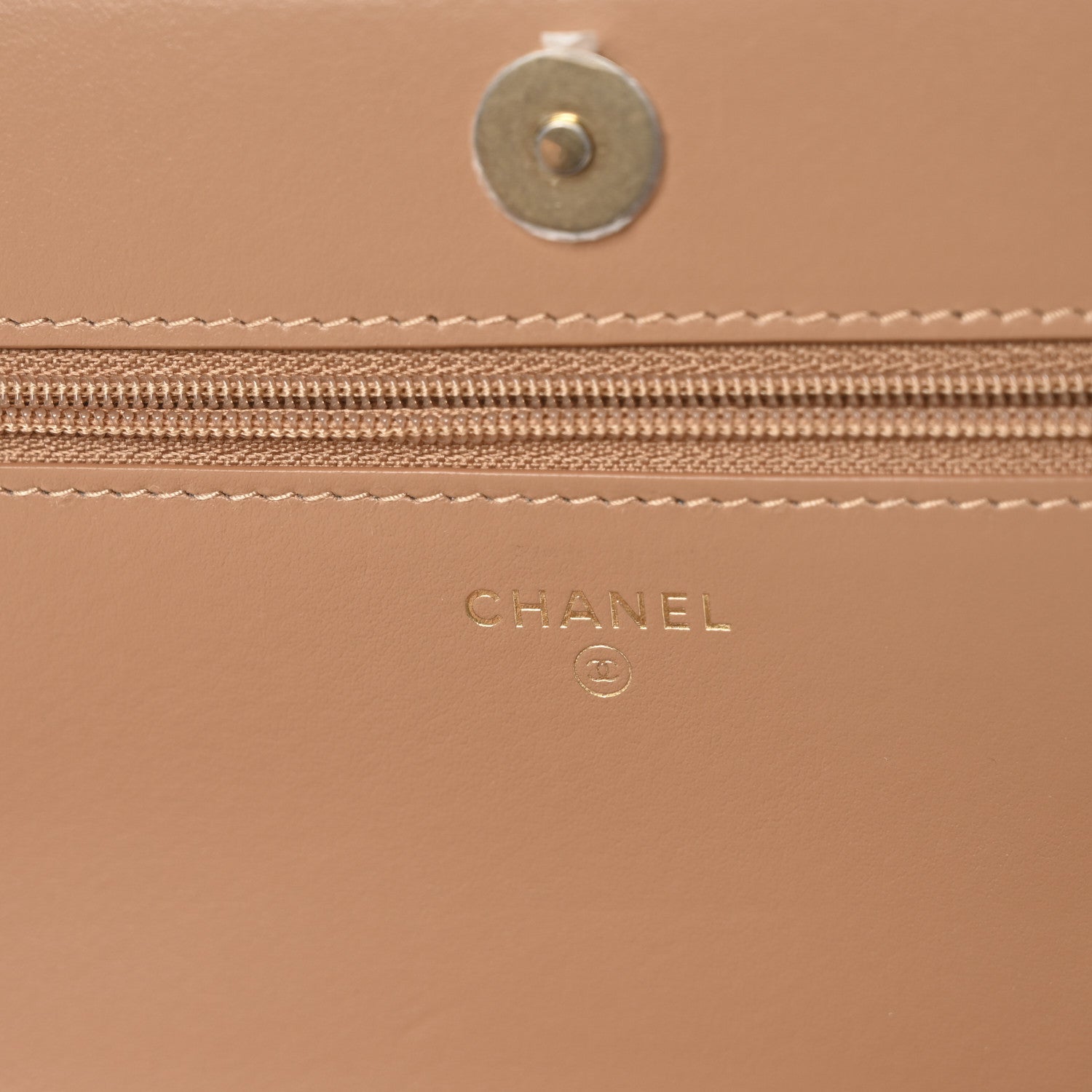Caviar Quilted Chain Around Boy Wallet On Chain WOC Beige