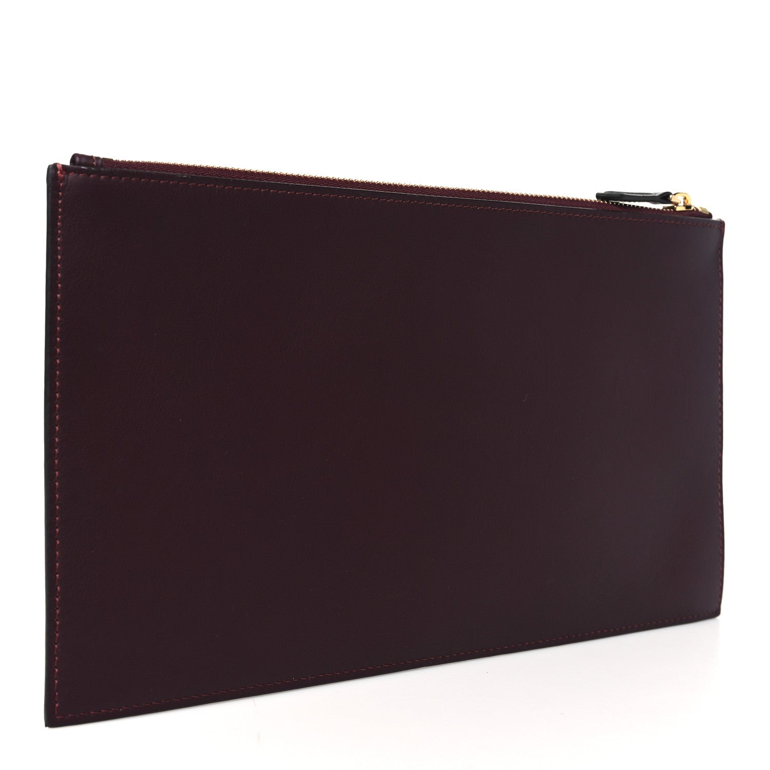 Vitello Seta Medium Flat Pouch Granata