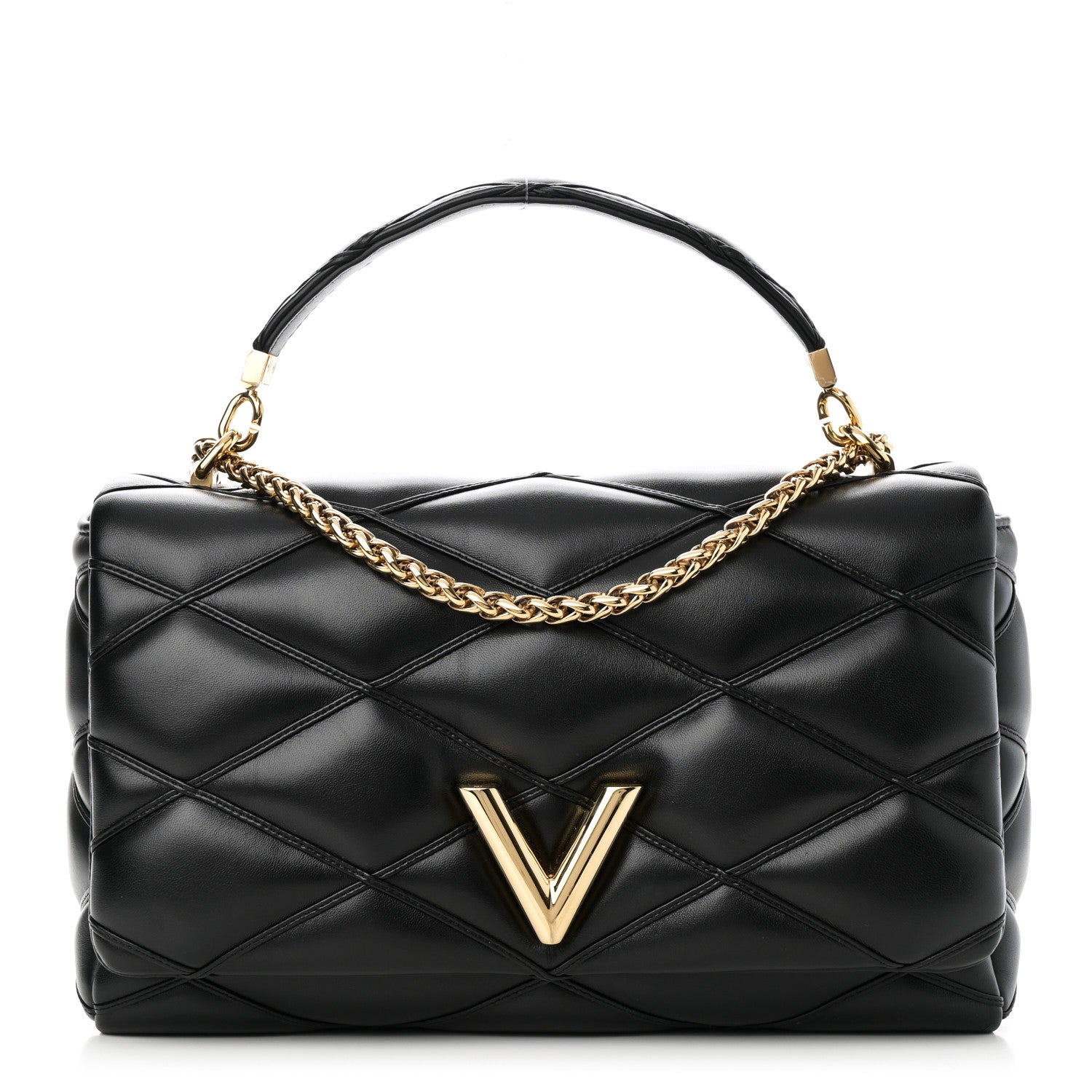 Lambskin Malletage Top Handle GO-14 GM Black