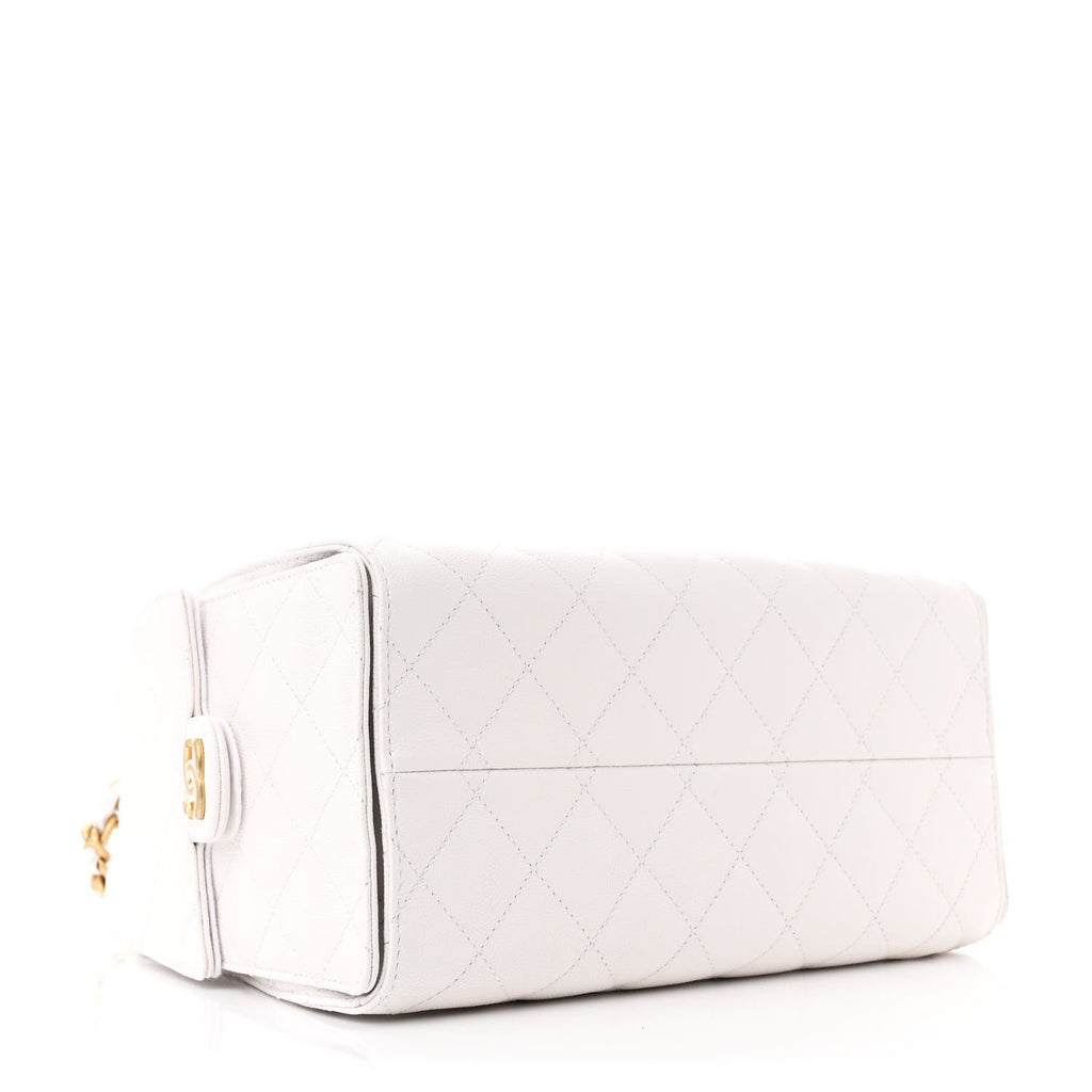 Caviar Quilted Small Chanel 25 Handbag White