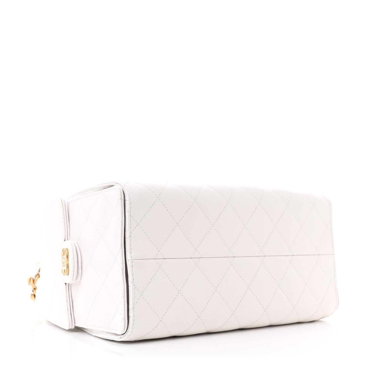 Caviar Quilted Small Chanel 25 Handbag White