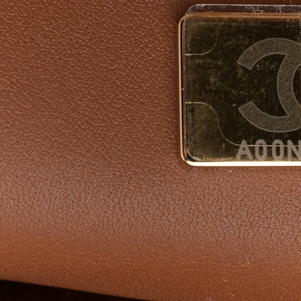 Lambskin Shearling Medium Deauville Tote Brown