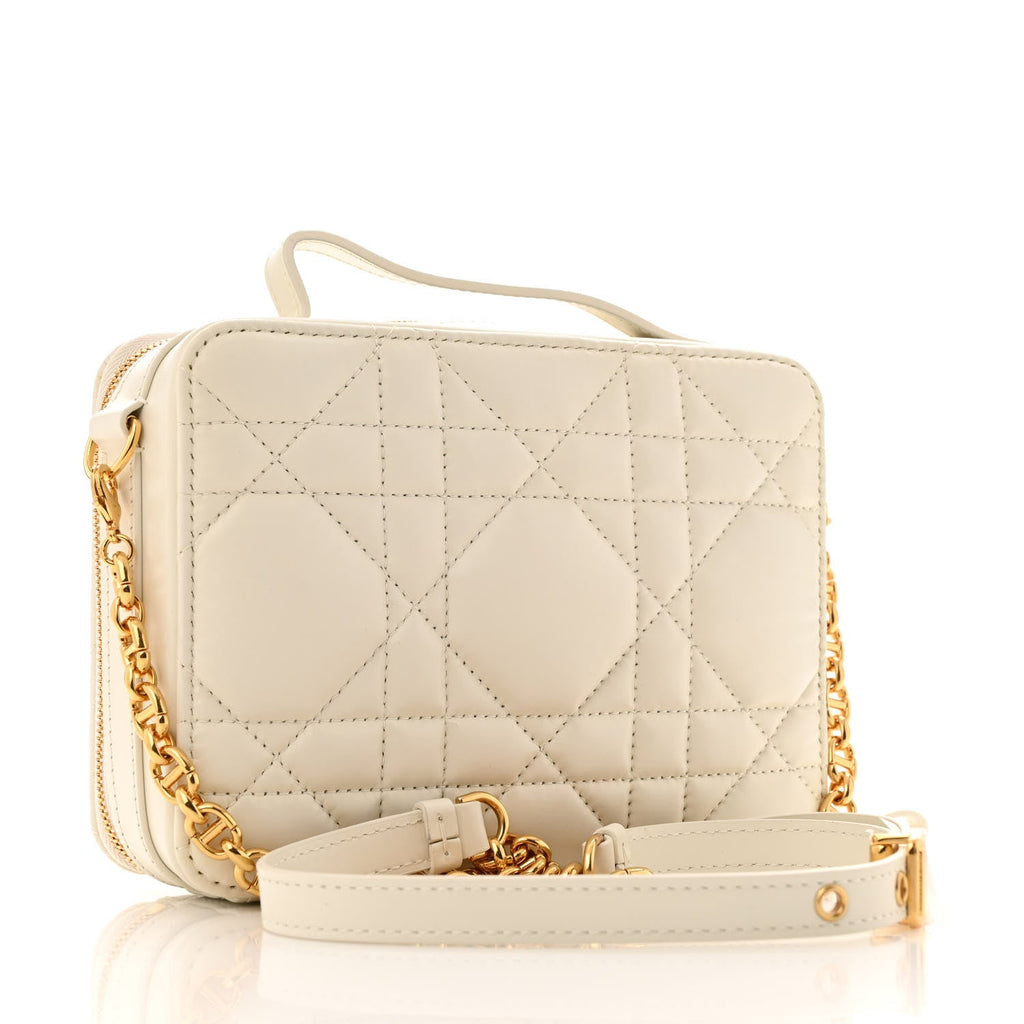 Calfskin Macrocannage Caro Box Bag Latte