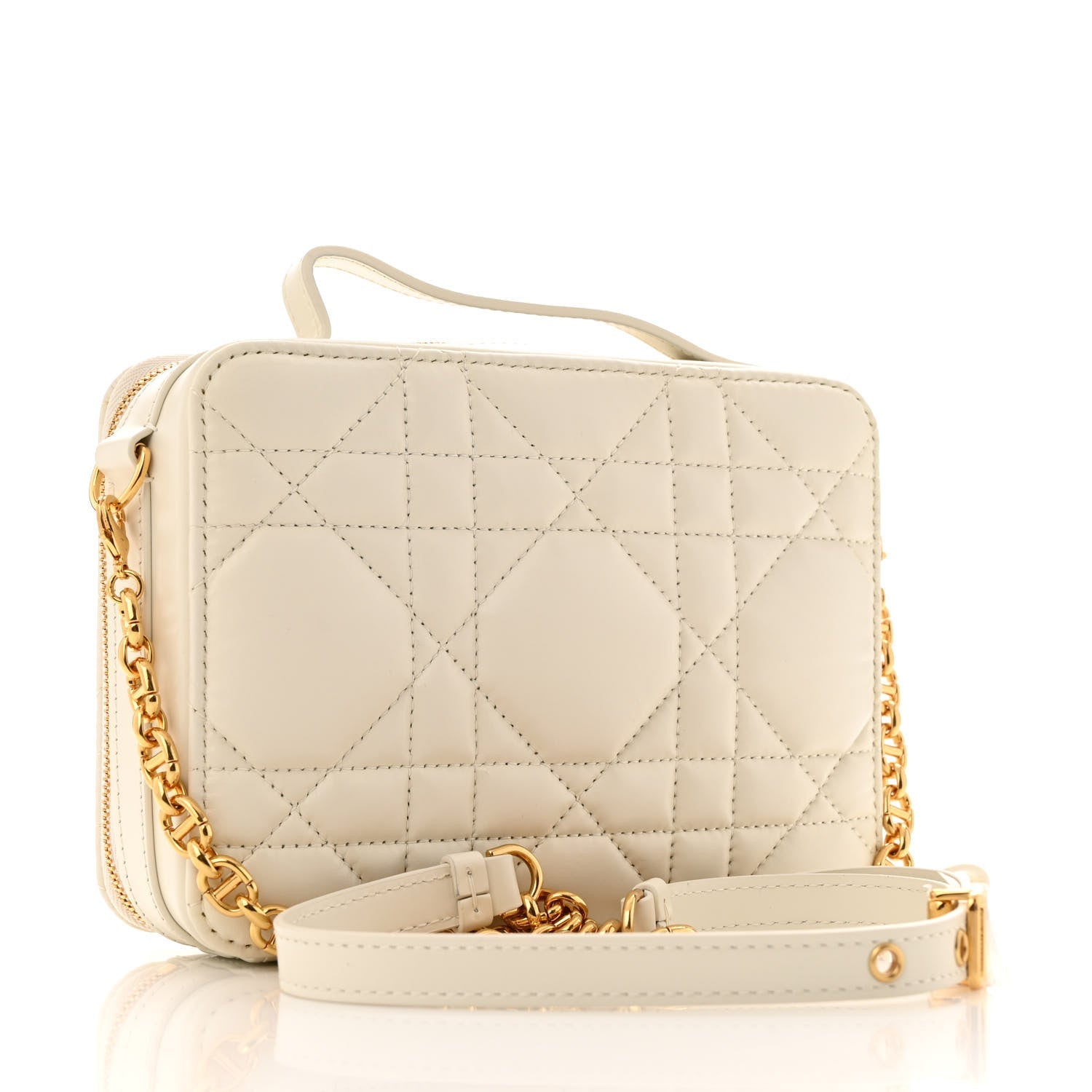 Calfskin Macrocannage Caro Box Bag Latte