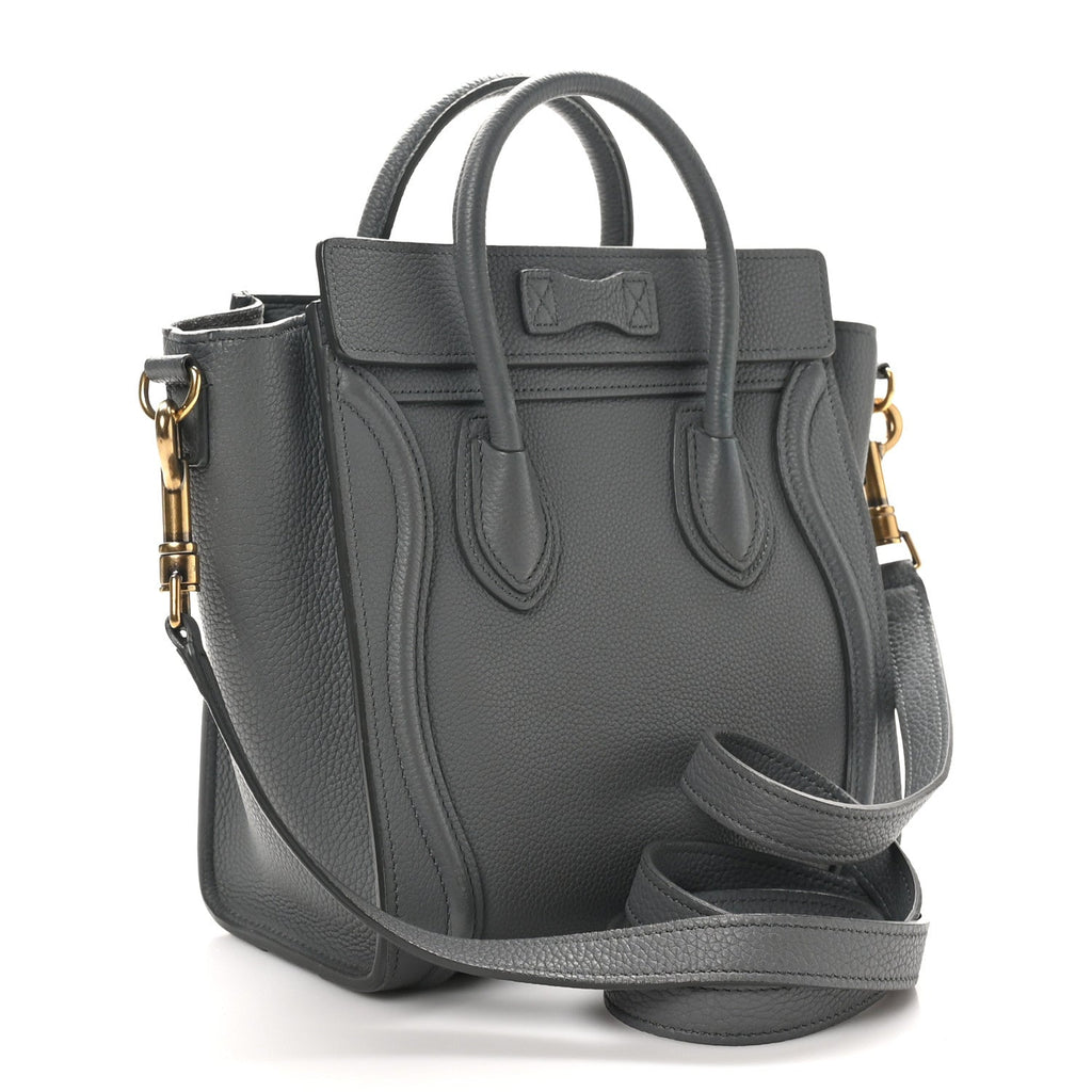 Baby Drummed Calfskin Nano Luggage Kohl