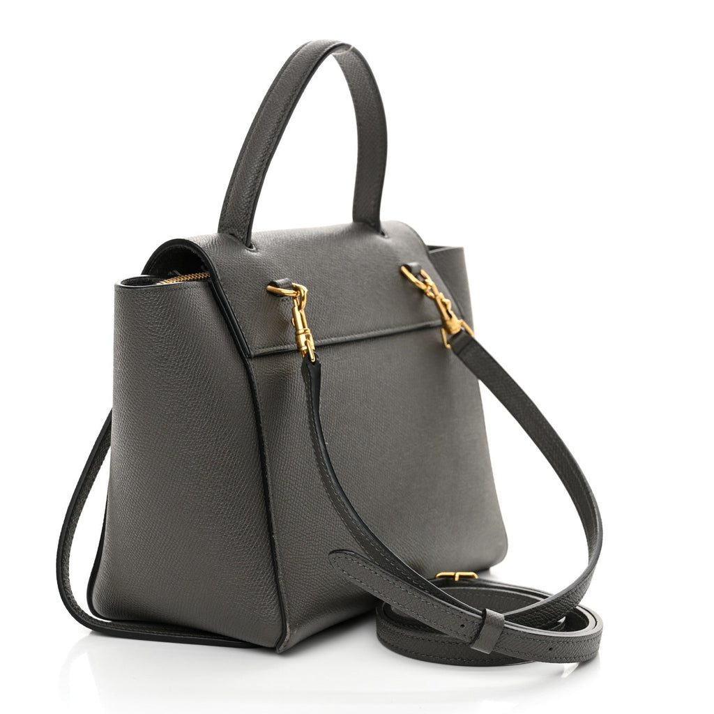 Grained Calfskin Nano Belt Bag Grey