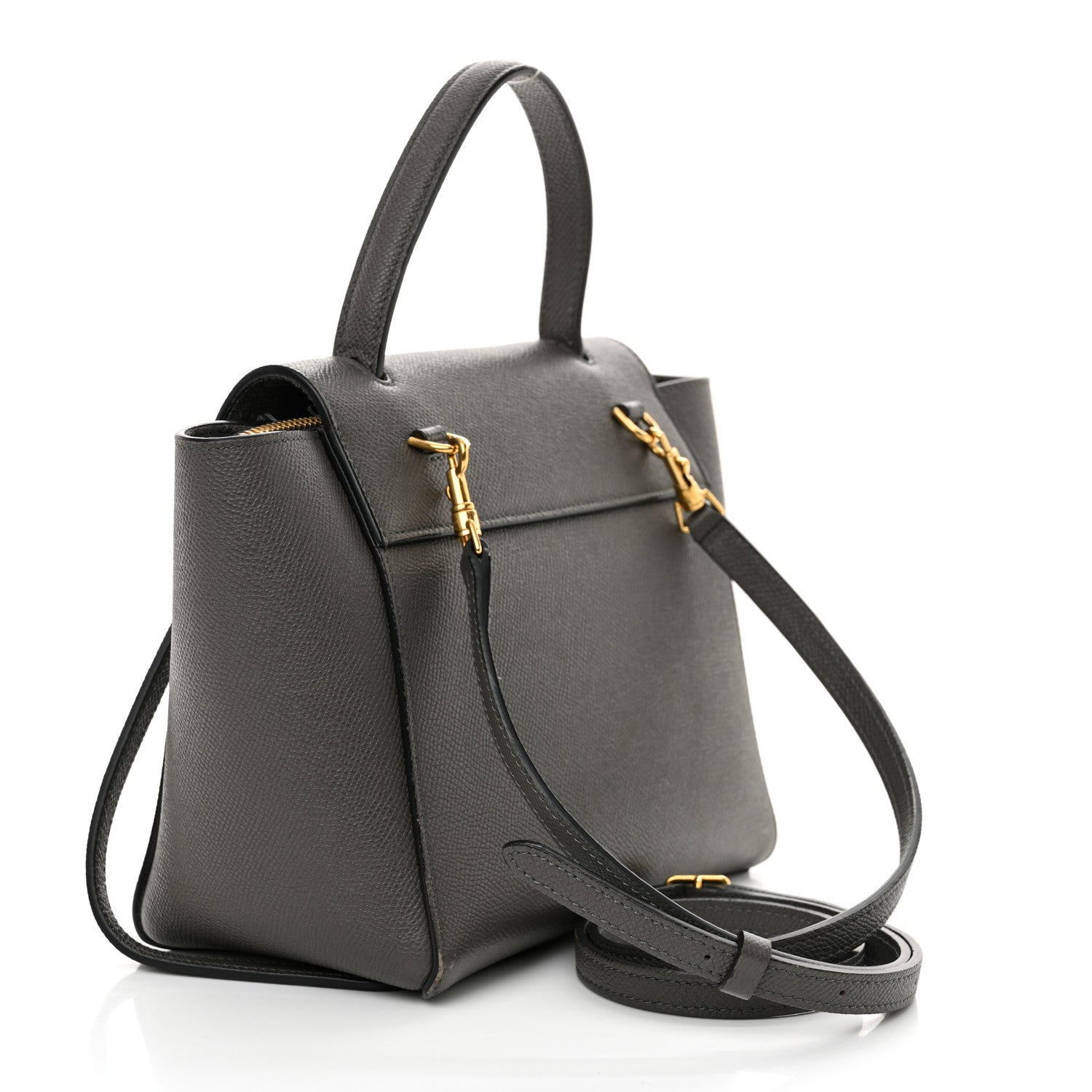 Grained Calfskin Nano Belt Bag Grey