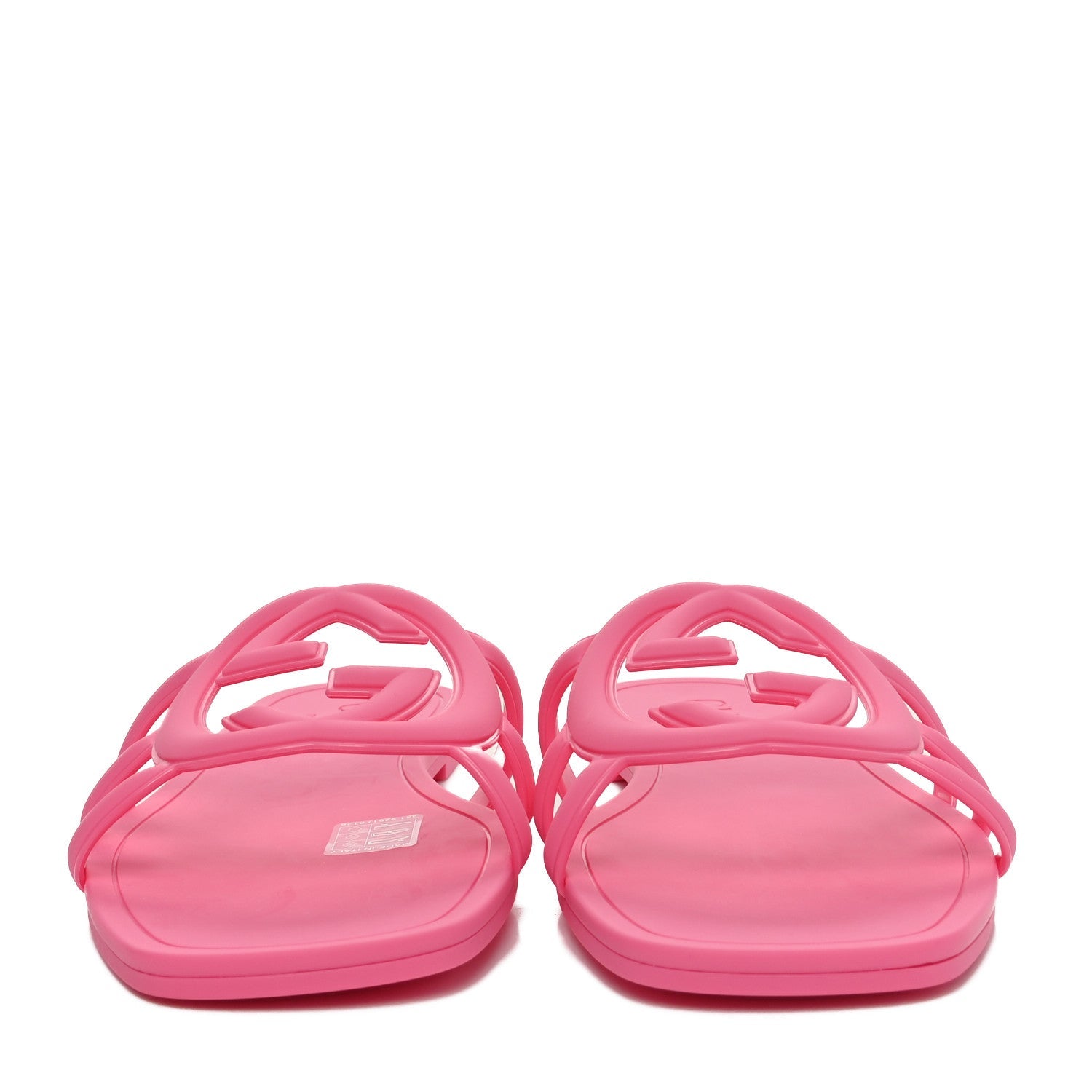 Rubber Interlocking G Womens Slide Sandals 39 Knit Rose
