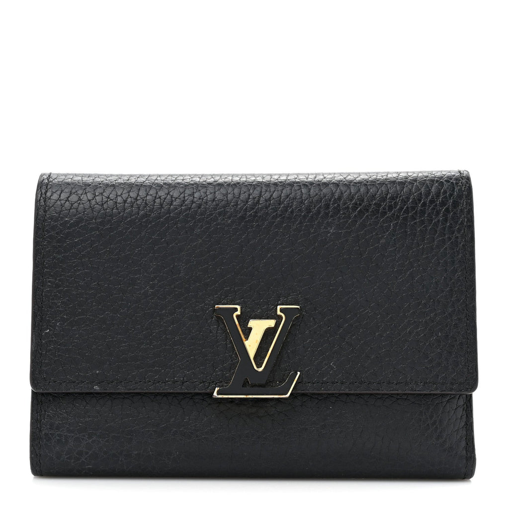 Taurillon Capucines Compact Wallet Black