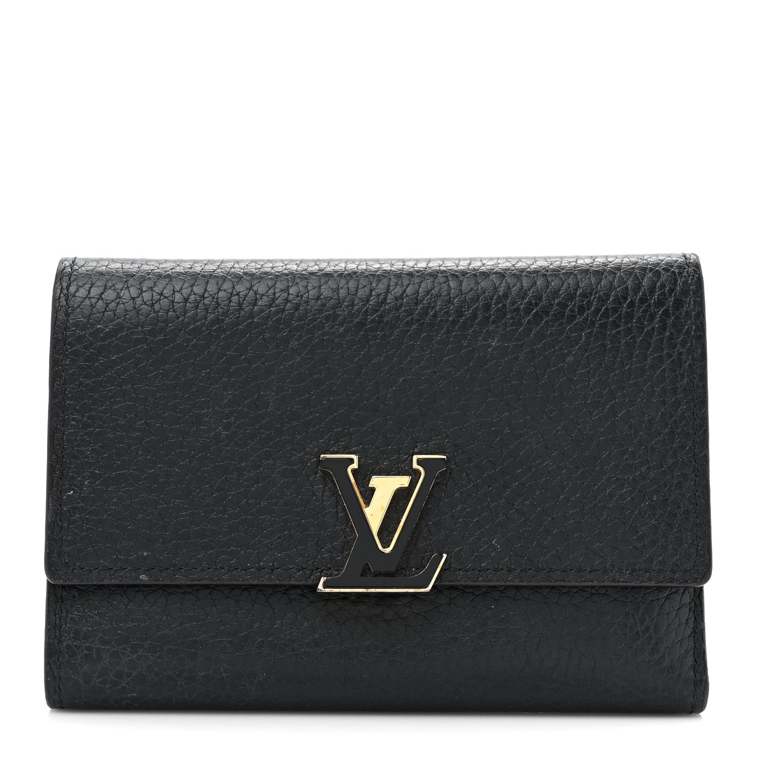 Taurillon Capucines Compact Wallet Black